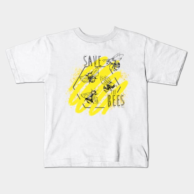 save the bees Kids T-Shirt by mccormickmd